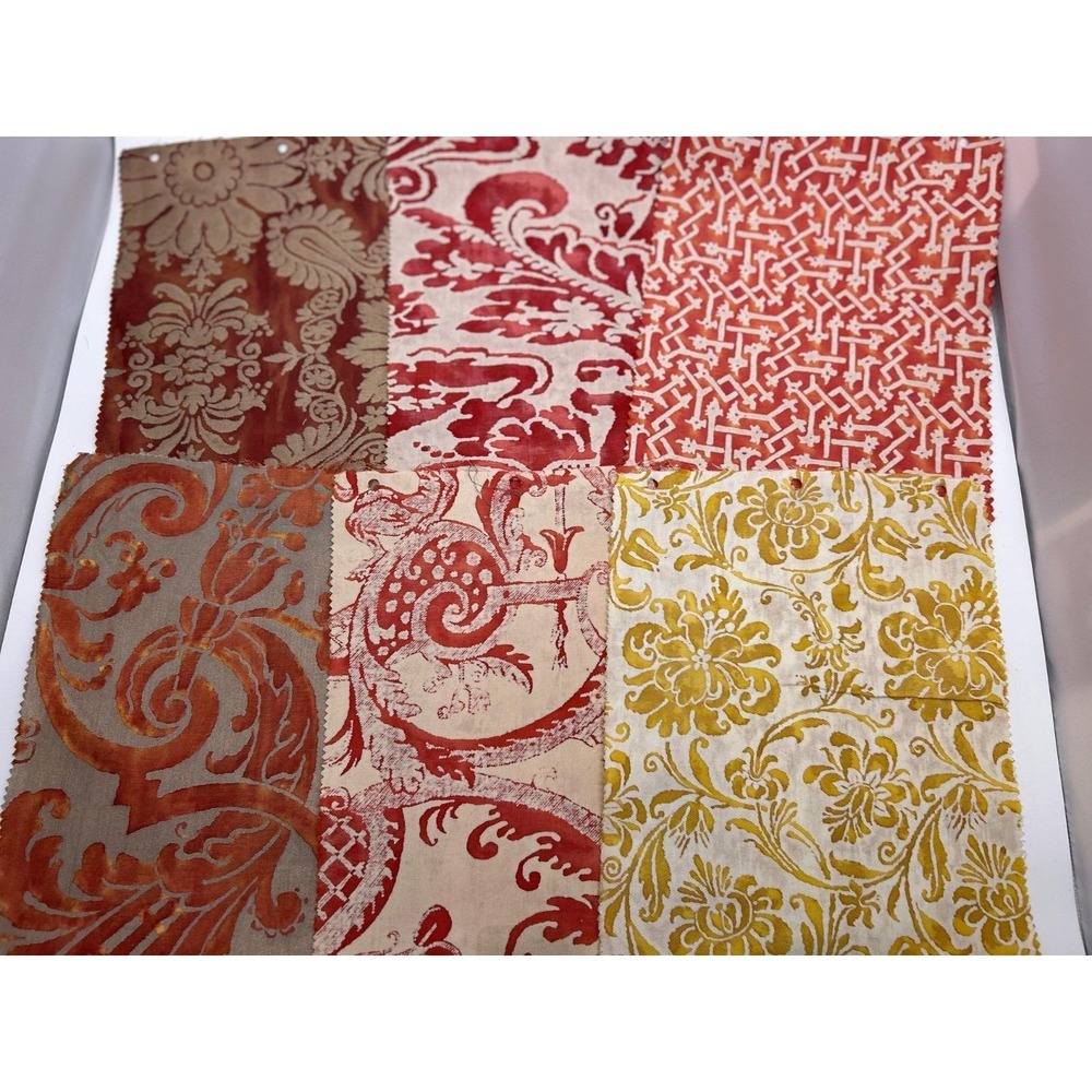 Vtg Six Rare FORTUNY Sample Pieces - Stunning Hard to Find Patterns & Colors
